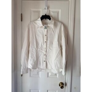 FRAME The Sculpted Shirt White Button Down Long Sleeve Top Size 8